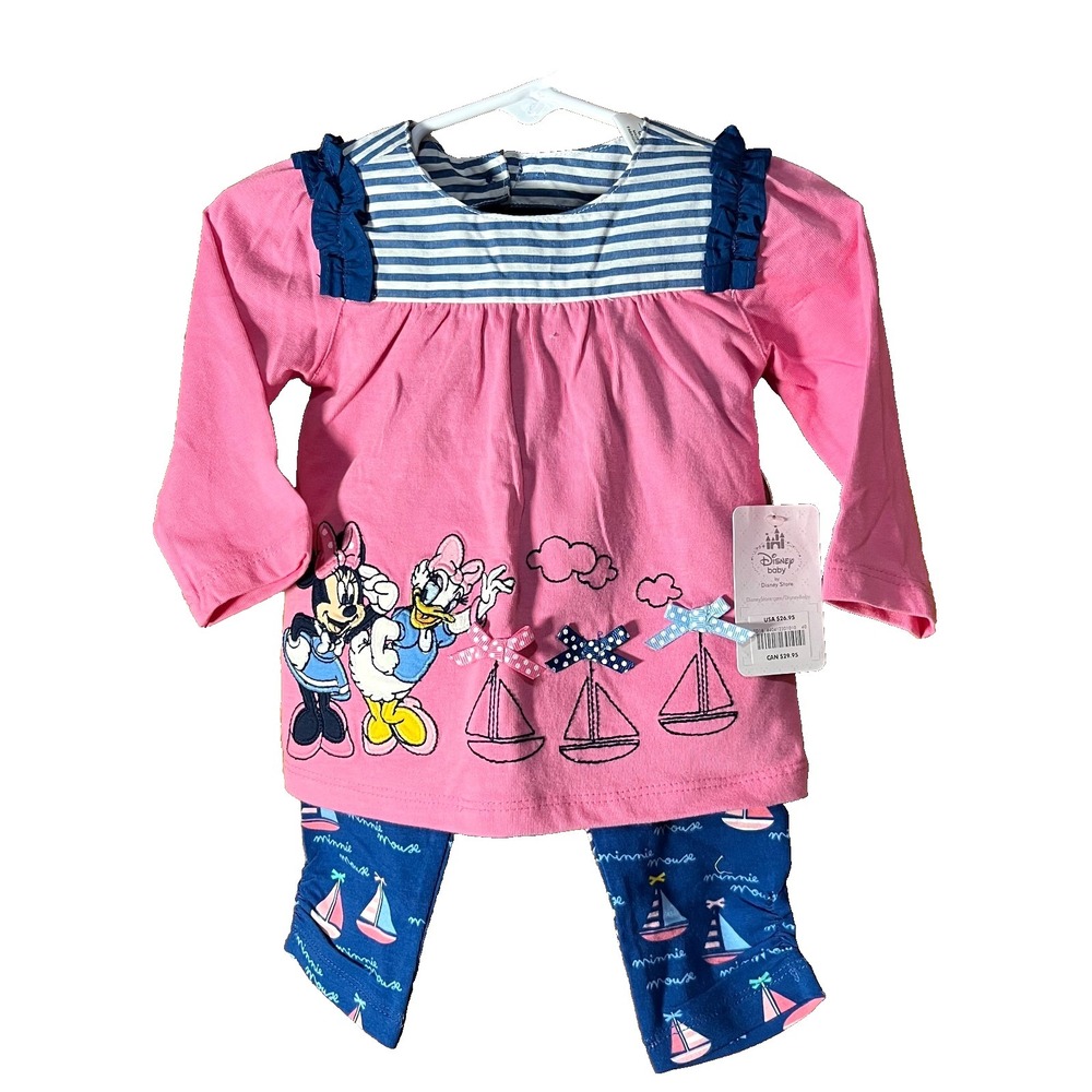 Disney Baby Minnie Mouse Girls Shirt & Leggings Size 6-9M New